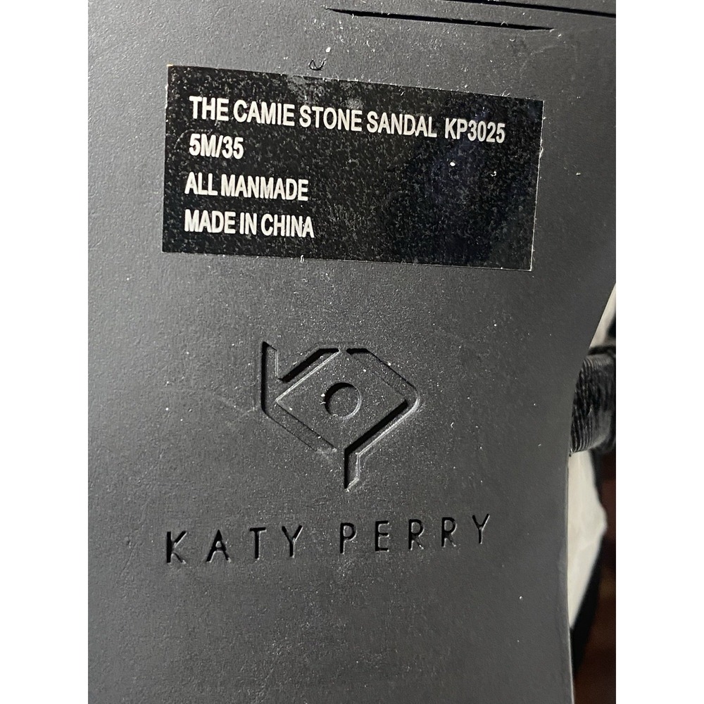 Katy‎ Perry Collections THE CAMIE STONE SANDAL in Black Women's Size 5M - Picture 6 of 9